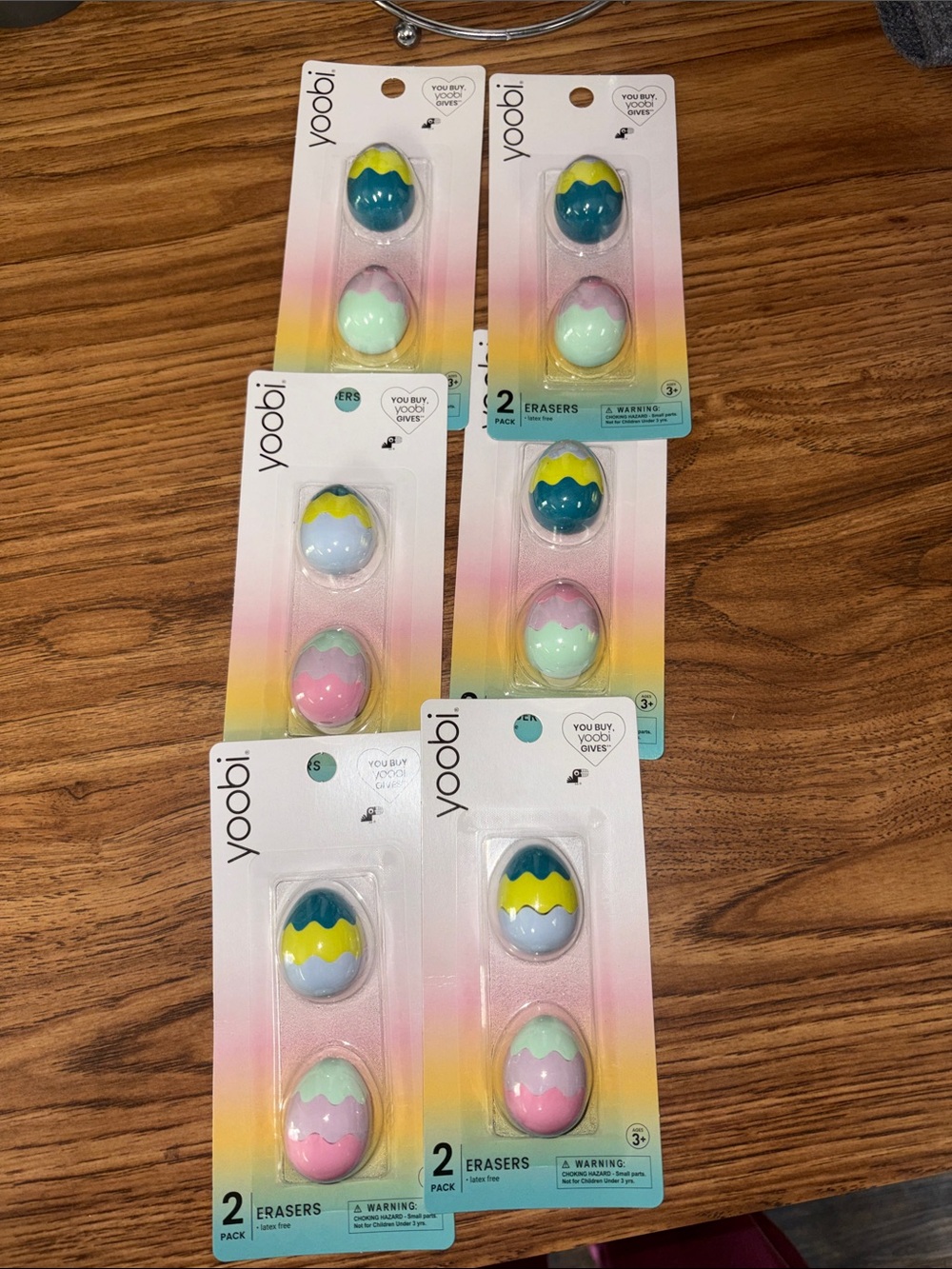 Yoobi Pastel Egg Erasers Pack - Teal, Yellow, Mint, Pink, Light Blue